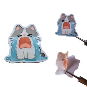 Custom Milky White PET Stickers (3cm-8cm / 1.18"-3.15") | Full-Cut Waterproof Glossy White Vinyl Labels